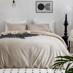 JELLYMONI Bedding Duvet Cover King Size - 100% Washed Cotton Linen Like Textured Comforter Cover, 3 Pieces Lightweight Soft Bedding Set with Zipper Closure (Linen Gray, King 104"x90")