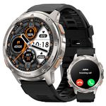 KOSPET Smart Watch for Men, 480mAh Extra-large Battery, 5ATM IP69K Waterproof for Swimming, Rugged Military Full Metal Body Smartwatch, 1.43”AMOLED HD Display AI Voice Watch for Android iOS Sliver