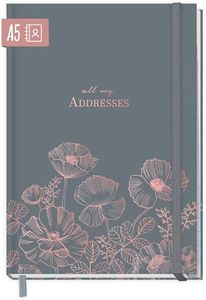 paper&you® - Libreta de direcciones A5 con registro A-Z [Poppy] libro para contactos, cumpleaños y contraseñas – sostenible y respetuoso con el medio ambiente