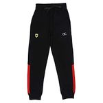 Alan Jones Clothing Boy's Regular Solid Joggers Track Pants (Black_7-8 Years)