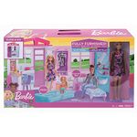 Barbie FXG55 Doll and Dollhouse, Portable 1-Story Playset, with Pool, Multi-Coloured