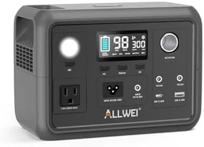 Portable Power Station 300W (Peak 600W), ALLWEI 256Wh Solar Generator with 60W USB-C PD Output, 110V Pure Sine Wave AC Outlet Backup LiFePO4 Battery for Outdoors Camping Travel Home Blackout