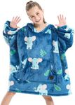 THREE POODLE Wearable Blanket Hoodie for Kids, Oversized Sherpa Sweatshirt Blanket with Giant Hood, Warm Cozy Hooded Blanket, for Kids Girls Boys