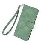 BRAND SET Cover for HTC Desire 21 Pro 5G Case Wallet Flip PU Folio Cover with Secure Magnetic Closure Lock Microfiber Leather Card Holder with Lanyard Case for HTC Desire 21 Pro 5G(Green)