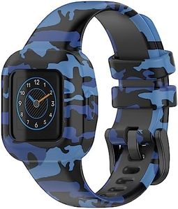 Mix Colour Replacement Band Strap for Garmin Vivofit JR 3 Junior 3, MH MOIHSING Soft Silicone Metal Clasp Buckle Wrist Strap Watch Band for VIVOFIT Junior3 JR3 Kids Tracker- Navy Camo