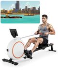 Superun 32 Levels Rowing Machine, 136KG Weight Capacity Rowing Machine for Home Gym with Quiet Magnetic Resistance, Magnetic Rower with APP LCD Display Cardio Exerciser Equipment