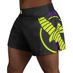 Hayabusa Men's Icon Kickboxing Shorts - Black/Yellow, Medium