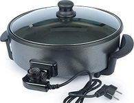 Vile Enterprise® Non Stick Electric Multipurpose Cooker Pan Pizza Maker with Unbreakable Lid, 36 cm, Black Pizza Maker