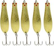 Doctor Spoons Orginal Fishing Lures Series - Made in USA - Saltwater & Freshwater - Eagle Claw Hook - Walleye, Bass, Northern, Pike, Salmon, Trout, Striper & More - Casting, Jigging, Trolling 5 Pack
