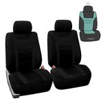 FH Group Sports Fabric Front Set Car Seat Covers, Airbag Compatible and Fits Detachable Headrests– Universal Fit for Cars Trucks & SUVs (Black) FB070102