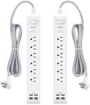 2 Pack Power Strip Surge Protector,