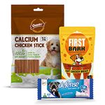 First Bark Gnawlersdog Jerky Combo - Calcium Chicken Stick 270G, Soft Chicken Breast, Gnawlers Dent Defense 15G Sold By Dogsncats, All Life Stages