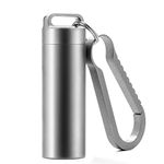 TISUR Portable Pill Cases, Metal Titanium Pill Holder Pocket Pill Box Keychain Waterproof Pill Bottle Medicine Organizer Case Container for Travel Purse Outdoor Camping (Keychain Pill Holder)