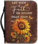 Psesaysky Sunflower Fall Women Bible Carrying Case Multi-Purpose Bible Carrier Bible Protector Lightweight Bible Covers for Woman Large Size