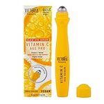 Victoria Beauty Vitamin C Eye Serum Roller - for Dark Circles, Puffy Eyes and Eye Bags - with Retinol and Vitamin E - 94% Natural, 15ml