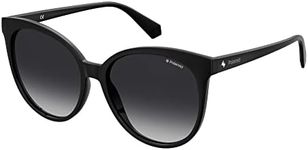 Polaroid Sunglasses Women's PLD 4086/S Polarized Oval Sunglasses, Black, 57mm, 17mm