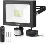 MEIKEE 60W Security Lights with Motion Sensor 5640 Lumen Dimmable PIR Floodlights Outdoor Lights 12m PIR Detection Button & Remote Adjustable IP66 Waterproof for Garden Corridor Entrance Backyard