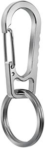 PPFISH Titanium Heavy Duty Carabiner Keychain, EDC Quick Release Hooks with Titanium Key Ring Set for Men Women (Gray)