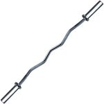 BodyRip 5FT Olympic EZ-Curl Bar | Normal Curl, Barbell Chrome | AntiSlip Hand Grip, Solid Steel, Gym Equipment | Training, Fitness, Exercise, Strength, Workout, Weight Lifting