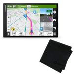 Garmin DriveSmart 86 8" 1280 x 800 Pixels Bright Crisp High-Resolution Maps Wi-Fi Bluetooth 16 GB GPS Navigator for Car with Voice Assist & Gritr Microfiber Cleaning Cloth