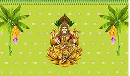 Ashvath Fashion Traditional Varamahalakshmi Backdrop Cloth for Festival Decoration/Varamahalakshmi Pooja/Lakshmi Devi in Golden Lotus Background Curtain Size 5Feet Height and 8Feet Width(5 * 8)