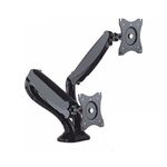 Rife Dual Monitor Desk Mount Full Motion with Gas Spring Fully Adjustable Mounting Arm for 2 Computer Monitors 13 to 27 Inch LED LCD Flat Panel Screens