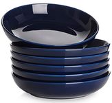 Y YHY 8.5'' Pasta Bowls Set of 6, 30oz Large Porcelain Salad Bowl & Soup Plate, Plates Wide & Shallow Bowls, Serving Dishes for Salad, Pasta, Soup, Fruit, Microwave & Dishwasher Safe, Blue