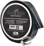 U.S. Pool Supply Black Rhino 1-1/2" x 25' Pool Backwash Hose with Hose Clamp - Extra Heavy Duty Superior Strength, Thick 1.2mm (47mils) - Weather Burst Resistant - Drain Clean Swimming Pools & Filters