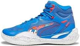 PUMA Mens Playmaker Pro Mid Basketball, Bluemazing-for All Time Red, 7.5, Bluemazing-for All Time Red, 7.5