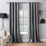 MIULEE 2 Panels Blackout Velvet Curtains Solid Soft Grommet Grey Curtains Thermal Insulated Soundproof Room Darkening Curtains / Drapes / Panels for Living Room Bedroom 52 x 84 Inch