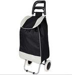 2 Wheels Shopping Trolley Foldable Oxford Fabrics Bags Luggage Folding Basket (Black)