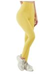 Shopipistic Gym Leggings for Women High Waist, Corset Style Tummy Tucker Shapewear with Hook & Eye Closure for Better Compression, Casual and Gym Wear Multi-Purpose High Waist Trouser- Yellow Pant S