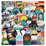 Cute Outdoor Stickers for Water Bottles 50 pcs, Waterproof Vinyl Stickers for Teens, Girls, Unique Aesthetic Decal Stickers Graffiti, Cool Trendy for Laptop Guitar Camera (Outdoor-50)