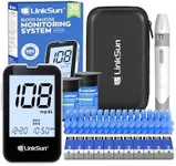 LinkSun G-425-2V Blood Glucose Monitor Kit, 100 Test Strips, 100 Lancets, 1 Blood Sugar Monitor, 1 Lancing Device, Diabetes Testing Kit No Coding, Glucometer Large Display, Glucose Meter for Home Use