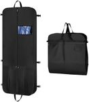 KEEGH Garment Bags for Travel 54" Tri-fold Garment Bag for Dresses Long Suit Bags Dress Bags for Closet Storage Hanging Clothes for Suit Coats Tuxedos Dresses with 4 Big Pockets, Black