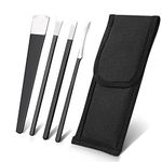 4 PCS Pedicure Knife Set Stainless Steel Ingrown Toenail Knife Correction Foot Scraper Clipper Pedicure Nail Remover Kit with Storage Bag for Calluses Beauty Salon Home Use Foot Care - Black