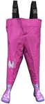 Kids Fishing Chest Waders, Fishing Boots Splash (4 UK (Toddler) / 20-21 EU - 13 cm, Pink)
