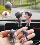 wolpin Plastic Car Decor Car Dashboard Accessories Cute Love Couple I Love You With Balloon Car Interior Decoration Showpiece For Desk Decoration