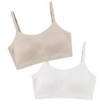 PLAYTEX Women's Smoothing Full Coverage Wireless Bra US4P31, 2-Pack, Sizes S-3X, M+-XL+, Almond/White, Large