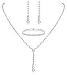 Jstyle Silver Bridal Jewelry Set fo