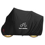 Navaris Indoor Stretch Bike Cover - Breathable Fabric Protects From Dust - Secure Buckle & Lock Hole - Elastic Opening up to 210cm - Ideal for Bike Storage & Bicycle Cover - Black