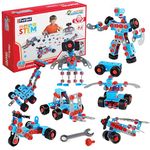 Kids First Step Mechanics 7 in 1 DIY Engineering Robot Set for 6 to 12 Years | STEM Educational Kit | Gift for 6+ Year Old boy and Girl Puzzle (158 Pieces) (Multicolor)