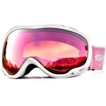 Snowledge Ski Snow Goggles with OTG for Men Women Adult,Ski Snowboard Goggles of Dual Lens with Anti Fog for UV Protection (W-Rose red)