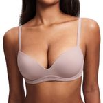 DOBREVA Women's Push Up Bra Plunge Wireless Comfortable T Shirt Padded Bras Sea Fog 34B