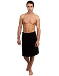 TowelSelections Cotton Terry Velour Bath Towel Shower Wrap for Men Made in Turkey Small/Medium Black