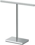 Gatco 1444C, Modern Rectangle Base Freestanding Countertop Towel Holder, Chrome / 10.50"W x 11.13"H T-Shape Style Countertop Hand Towel Holder for Bathroom, Kitchen/ Fingertip Towel Rack