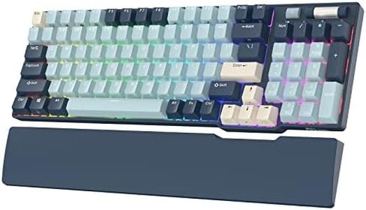 RK ROYAL KLUDGE RK96 RGB Limited Ed, 90% 96 Keys Wireless Triple Mode BT5.0/2.4G/USB-C Hot Swappable Mechanical Keyboard w/Software Support & Massive Battery, RK Yellow Switch, Forest Blue