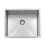 JASSFERRY Undermount Kitchen Sink Handmade Design 1.2mm Thickness Square Stainless Steel 1.0 Single One Bowl with Strainer Waste kit, 540 X 440 mm