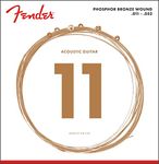 Fender 60CL Phosphor Bronze Acoustic Guitar Strings, Custom Light, .011-.052 Gauge, Rich Warm Tone, Long-Lasting, Hex Core, Ball-End Set