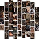 Waschbär Dark Academia Aesthetic Room Decor, 54PCS Dark Academia Aesthetic Pictures Wall Collage Kit, Retro Style Photo Collection Collage Dorm Decor for Teens and Young Adults, Wall Prints Kit, Small Posters for Room Bedroom Aesthetic